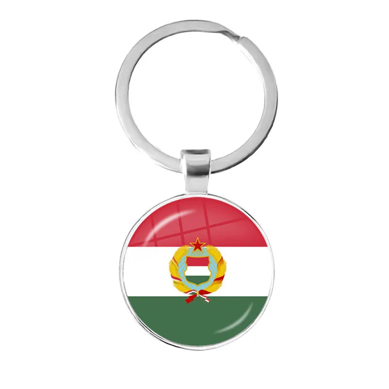 Malta Zambia Zimbabwe Latvia Armenia Azerbaijan Saudi Arabia UAE Morocco Glass Cabochon National Flag Keychain Keyholder Gift