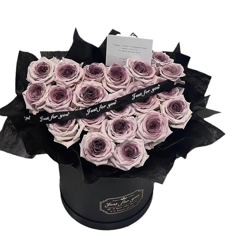 Luxury Pink Rose Bouquet in Exquisite Box with DecorationsRomantic Valentine's Day Bouquet