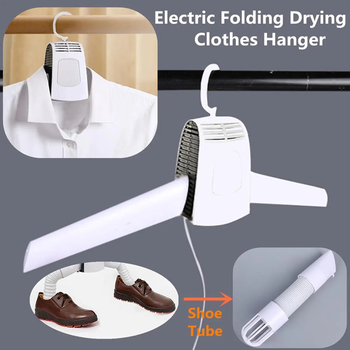EU Electric Clothes Drying Rack Smart Hang Clothes Dryer Portable Outdoor Travel Mini Folding Available Clothing Shoes Heater