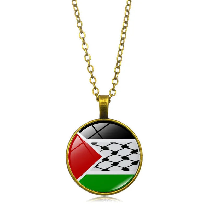 Wholesale Palestine Flag Necklace  Suppliers Custom Pendant Free Palestine Necklace Shopify Dropshipping