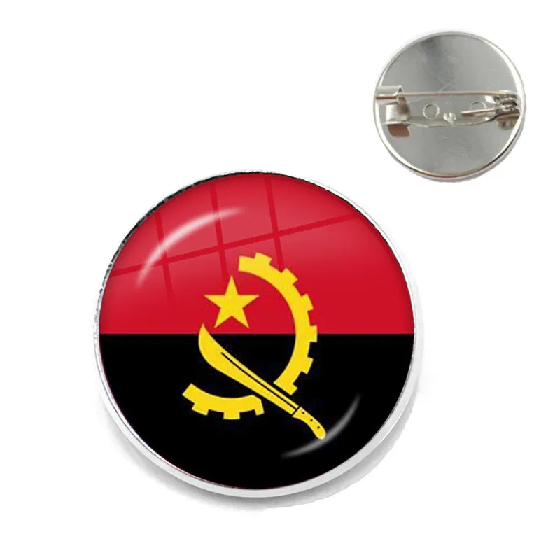 National Flag Brooches France Poland Puerto Rico Montenegro China Angola Senegal Philippines Japan Collar Pins For Women Men