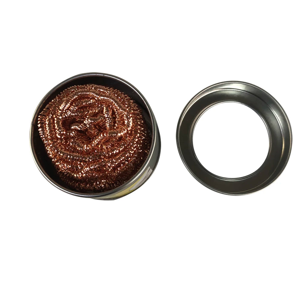 Cleaning Ball Desoldering Soldering Iron Mesh Filter Cleaning Nozzle Tip Copper Wire Cleaner Ball Metal Dross Box Clean Ball