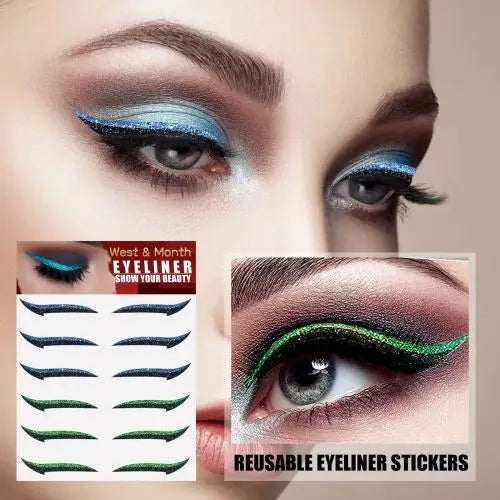 West Month Reusable Eyeliner Stickers  Double Eyelid Stage Makeup Party Nightclub