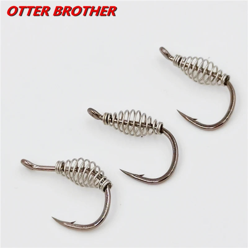 10pcs/lot 3#-15# High Carbon Steel Spring Fish Hook Barbed Swivel Carp Explosion Hooks Jig Fly Fishing Hook Fishing Accessories