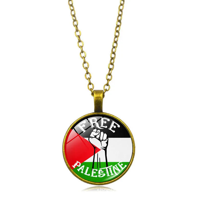 Wholesale Palestine Flag Necklace  Suppliers Custom Pendant Free Palestine Necklace Shopify Dropshipping