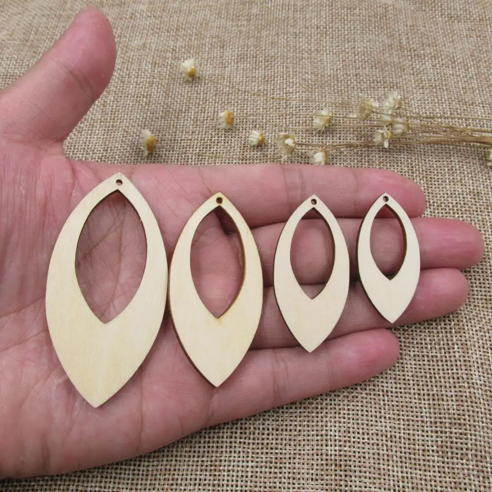 Unfinished Blank Wood Leaf Leaves Shape Cutout Plywood for DIY Dropearring, Jewelry Project, Painting Making