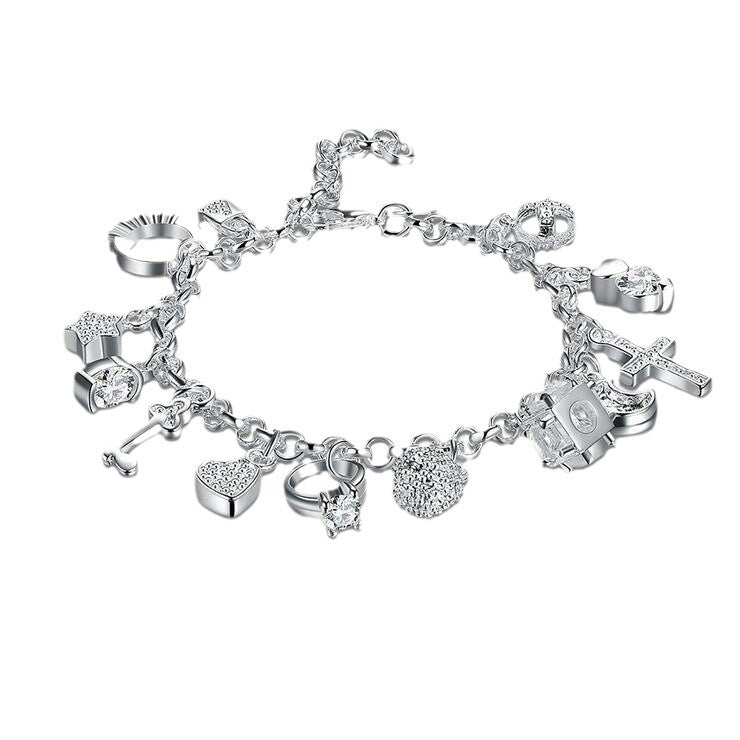 Wish Cross-Border Popular Factory Direct Sales European and American Fashion Thirteen Pendant Bracelets Multi-Element Jewelry