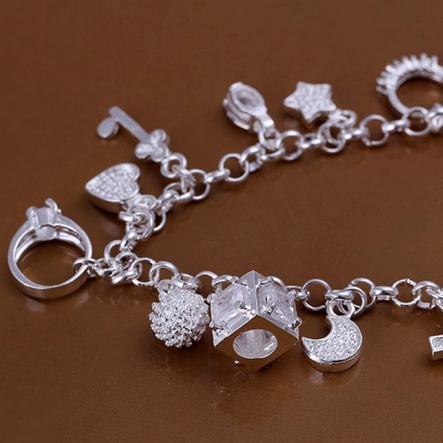 Hot Sale Valentine Gift Charm 925 Silver Color Jewelry Fashi