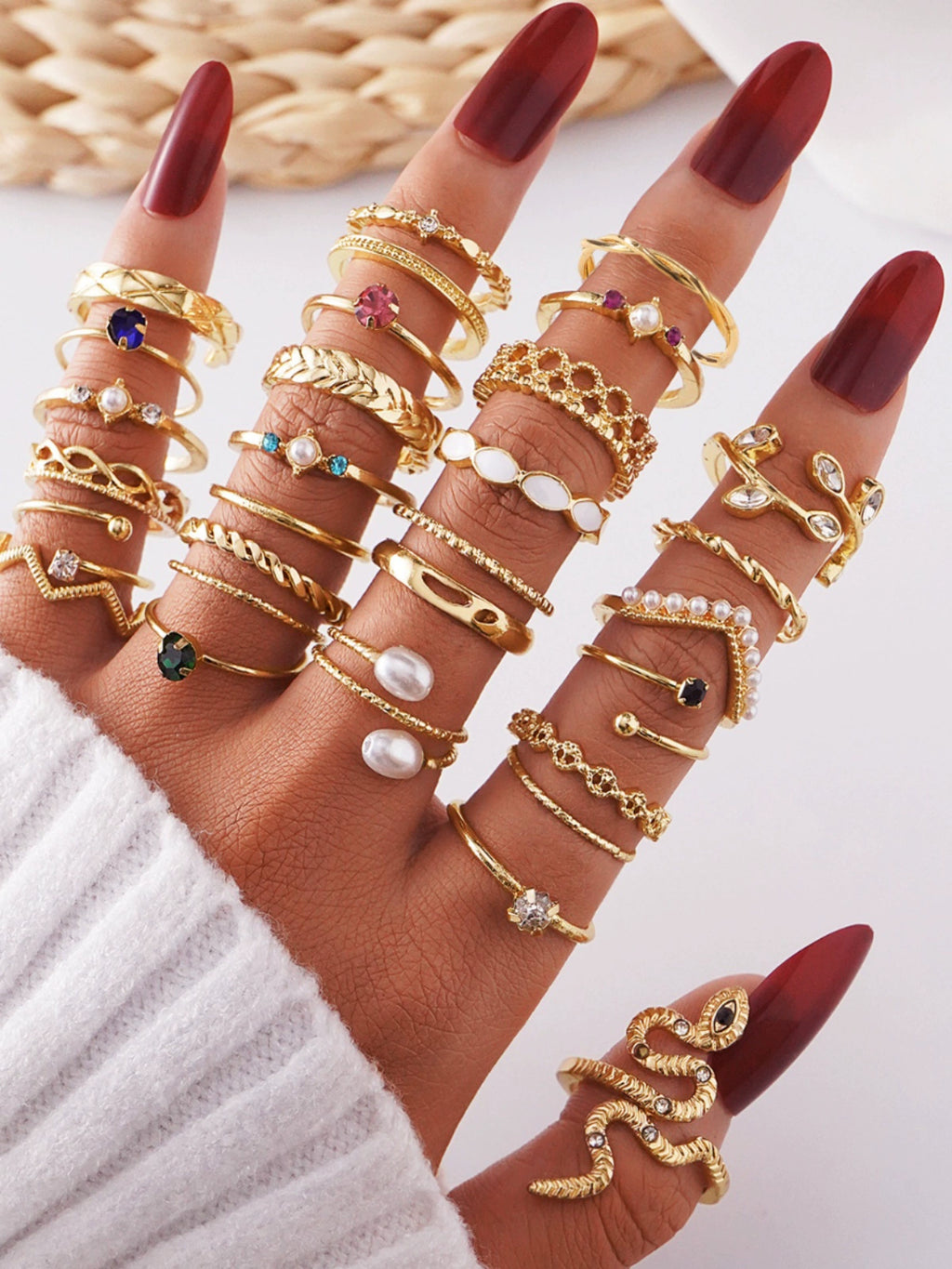 Snake Year Zodiac Year Opening Ring Suit Female 2024 New Arrival Accessible Luxury Fancy Ring Special-Interest Design