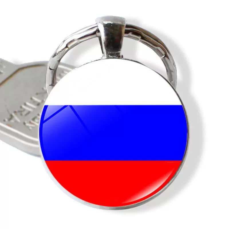 New Arrival Ukraine Russia US Keychain Pendant Cross-Border New Accessories Metal Key Ring Creative Gift