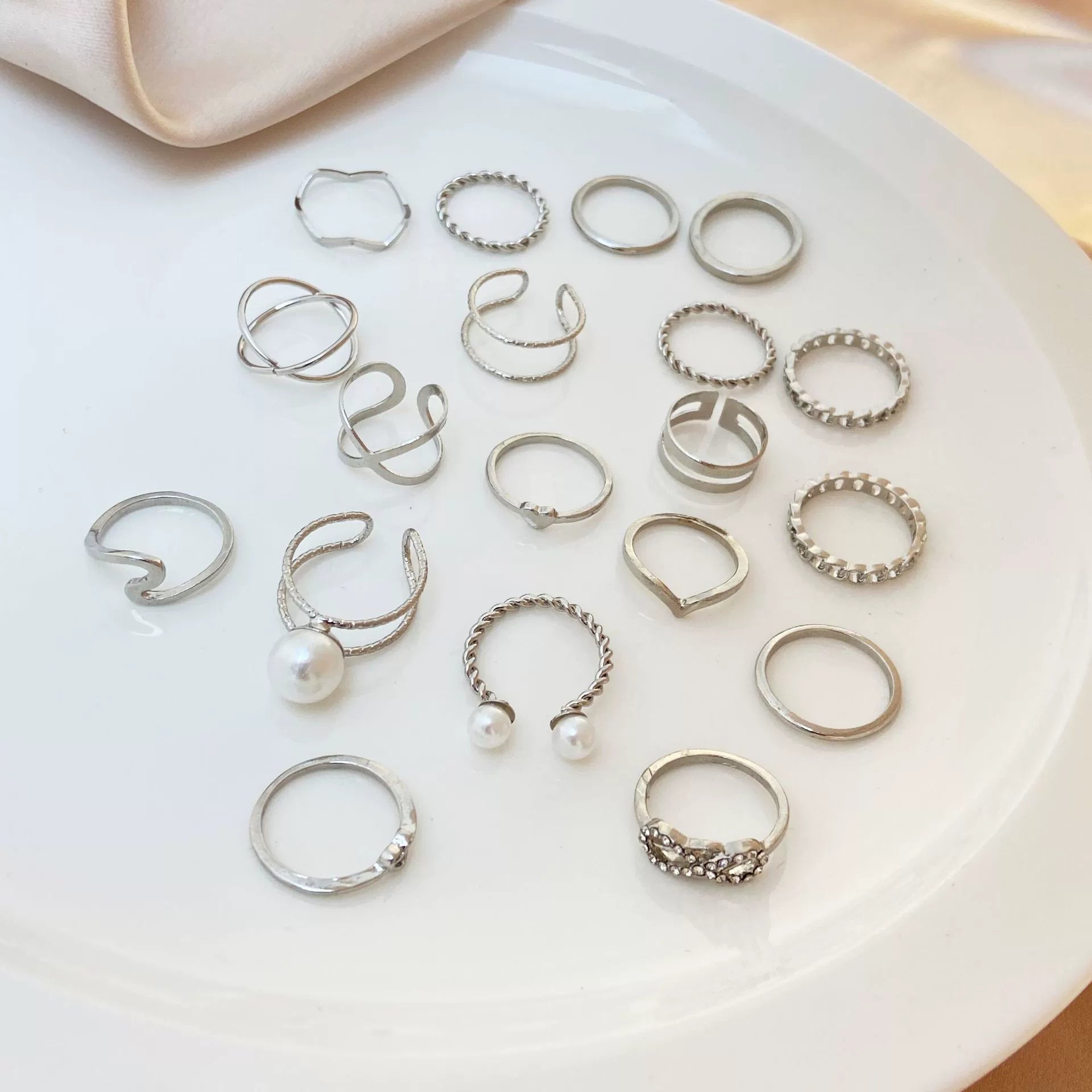 Ring Set 19 Pieces Set Finger Rings Women's Ring Set 19 Pieces