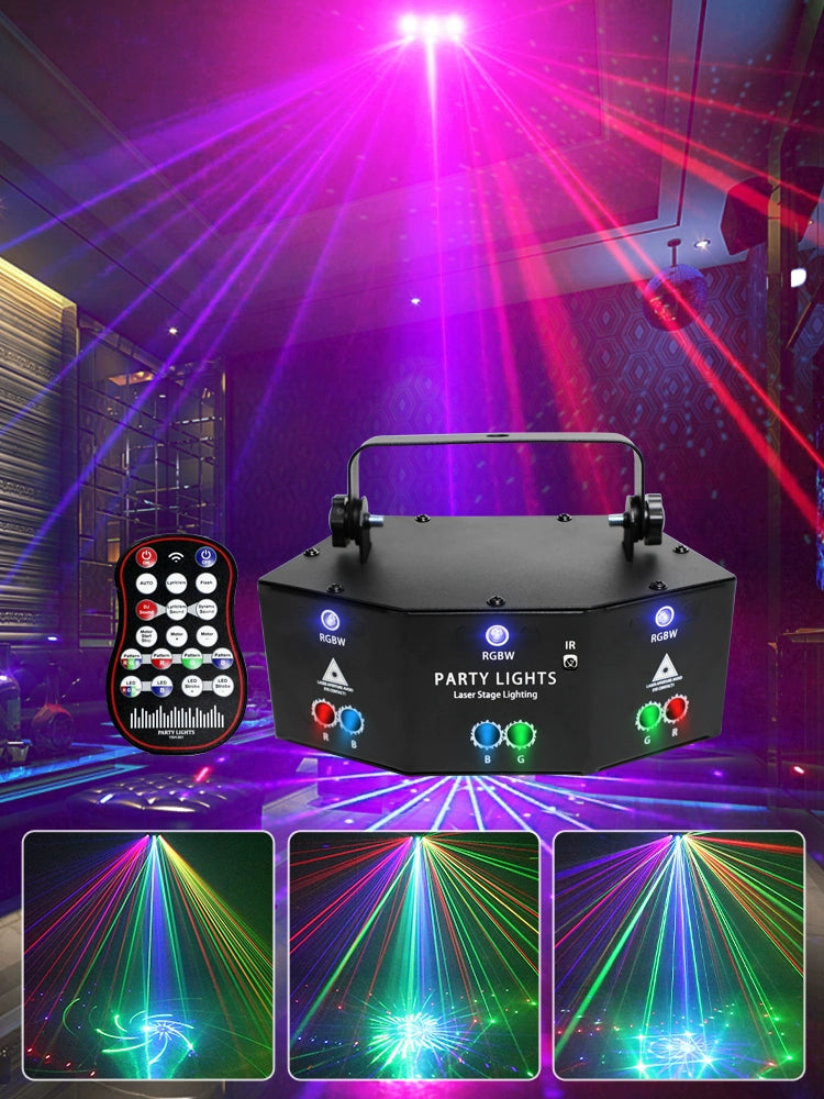 9 Eyes Laser Light Rotate Colored Lights KTV Flash Laser Strobe For Home Disco Stage Lighting Bar Ambience Light