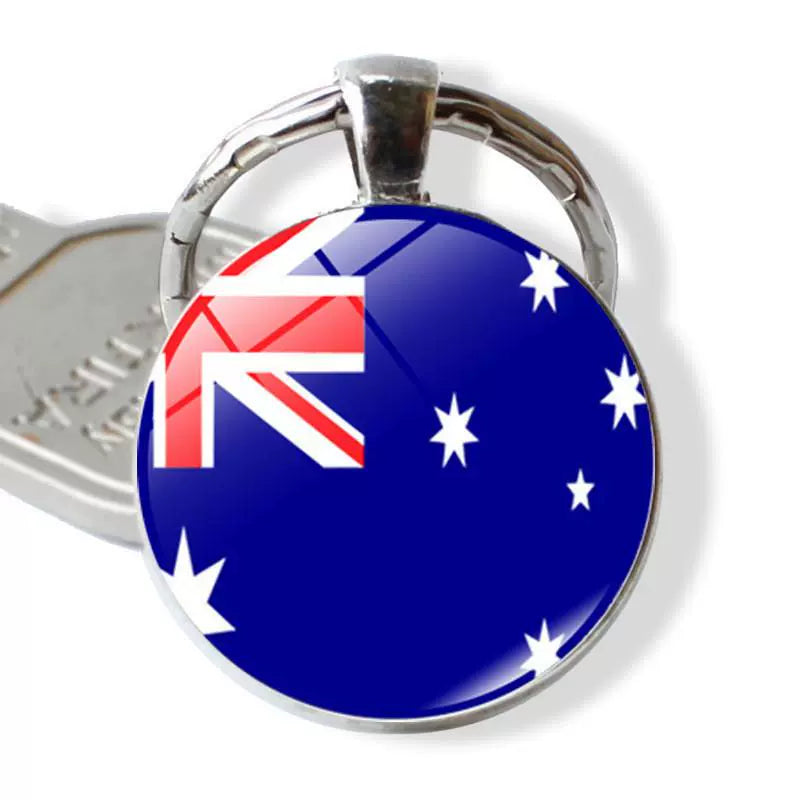 New Arrival Ukraine Russia US Keychain Pendant Cross-Border New Accessories Metal Key Ring Creative Gift