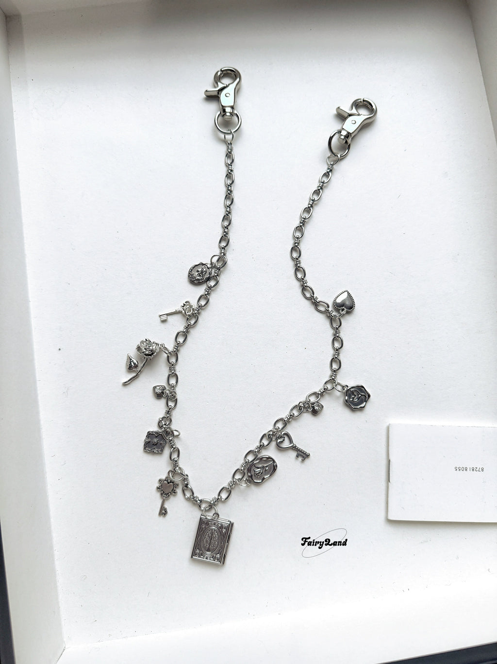 Original Mermaid Retro Love Photo Box Chain Belt Extremely Complex Bag Pendant Metal Silver Waist Pendant Necklace