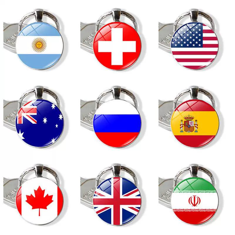 New Arrival Ukraine Russia US Keychain Pendant Cross-Border New Accessories Metal Key Ring Creative Gift