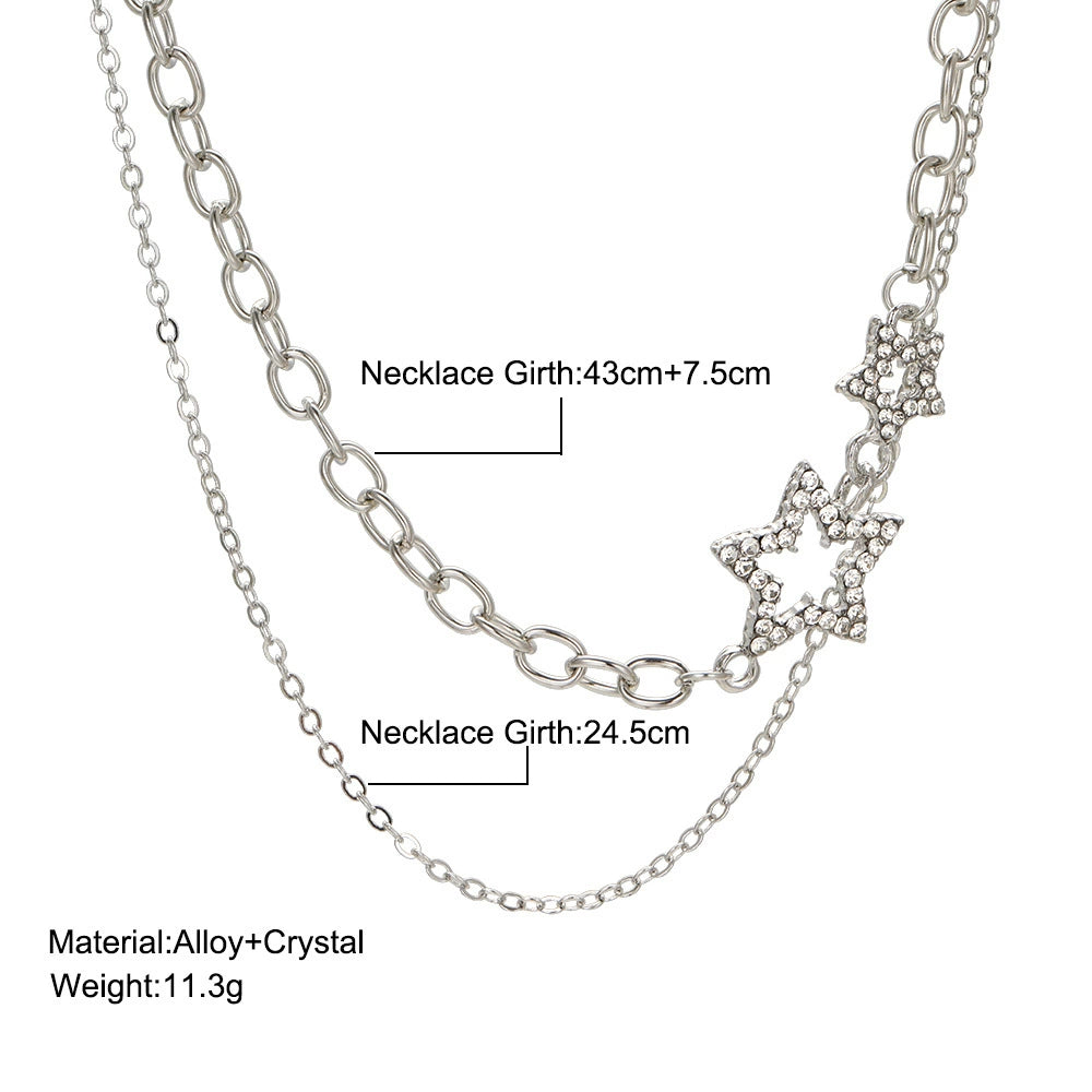 Cold Style Fancy XINGX Double Circle Short Women's Necklace