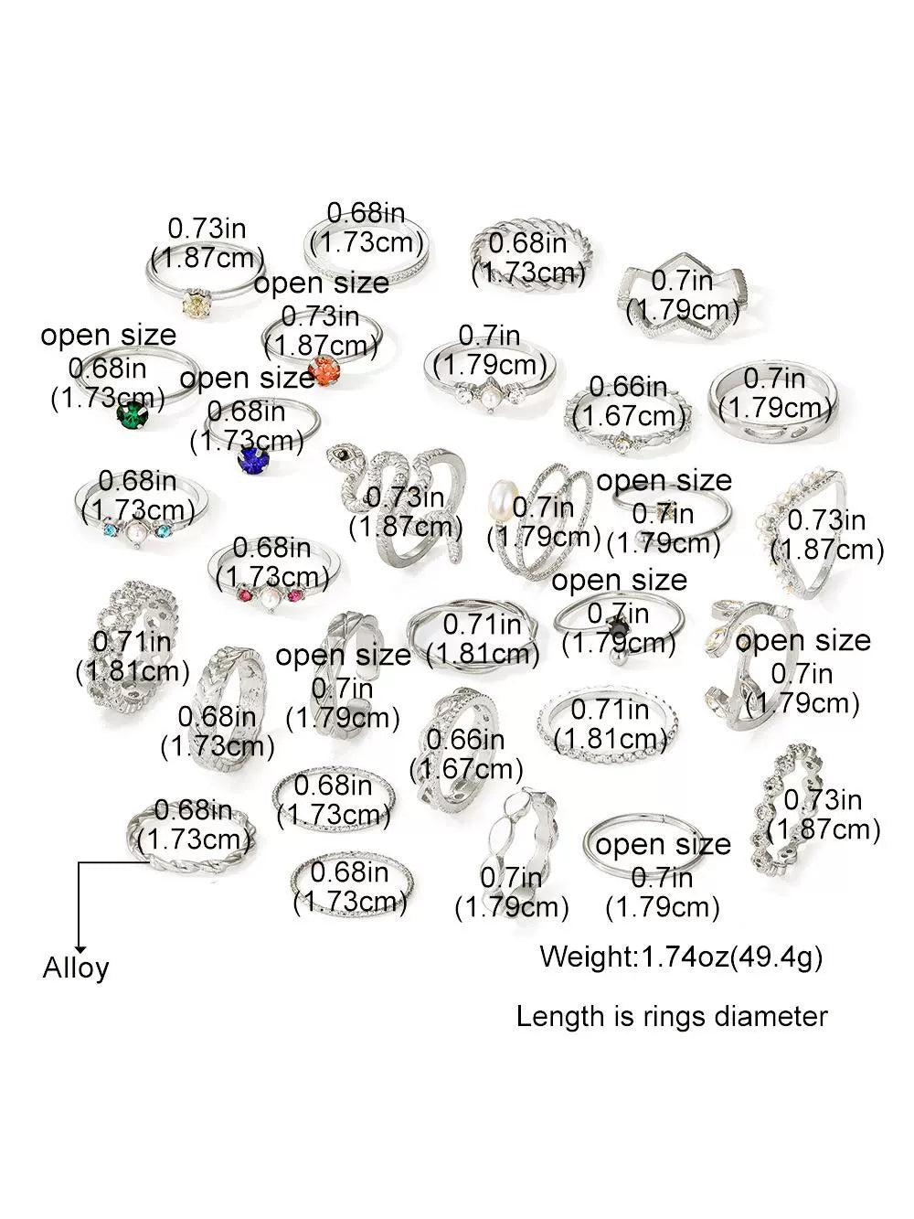 Snake Year Zodiac Year Opening Ring Suit Female 2024 New Arrival Accessible Luxury Fancy Ring Special-Interest Design