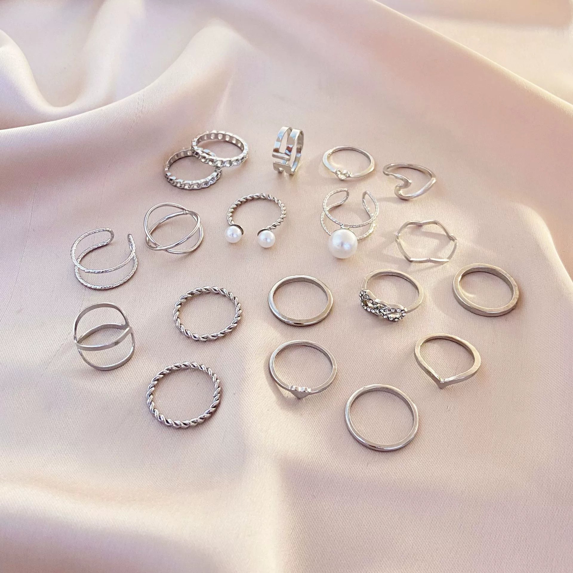 Ring Set 19 Pieces Set Finger Rings Women's Ring Set 19 Pieces