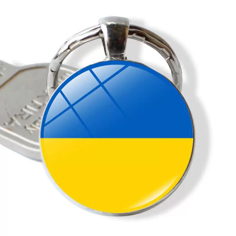 New Arrival Ukraine Russia US Keychain Pendant Cross-Border New Accessories Metal Key Ring Creative Gift