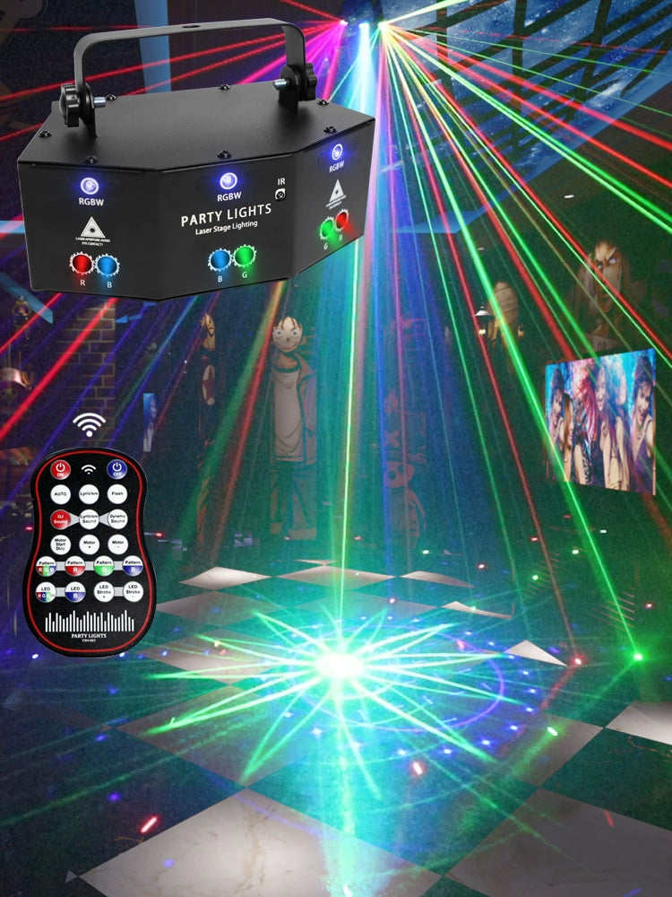 9 Eyes Laser Light Rotate Colored Lights KTV Flash Laser Strobe For Home Disco Stage Lighting Bar Ambience Light