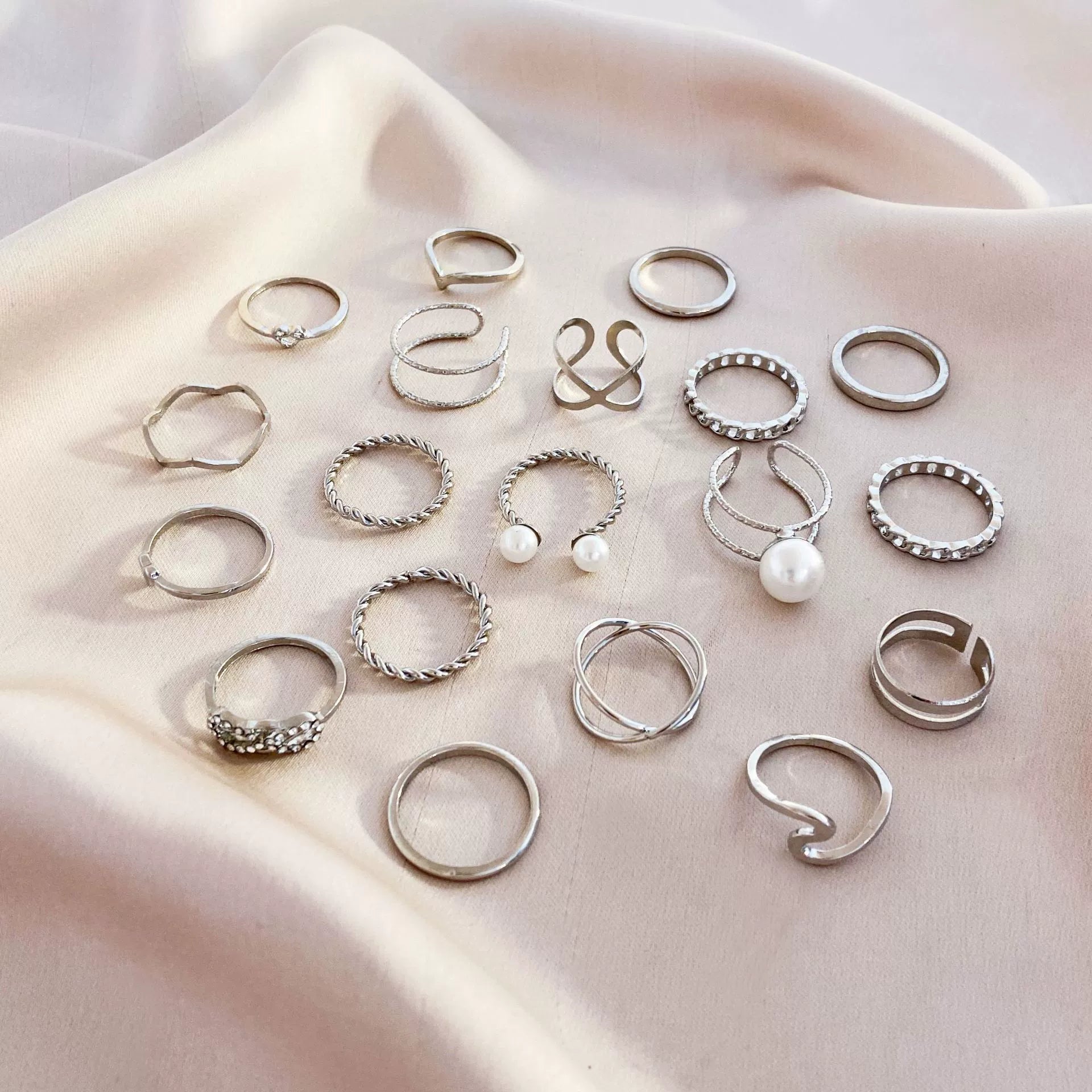 Ring Set 19 Pieces Set Finger Rings Women's Ring Set 19 Pieces