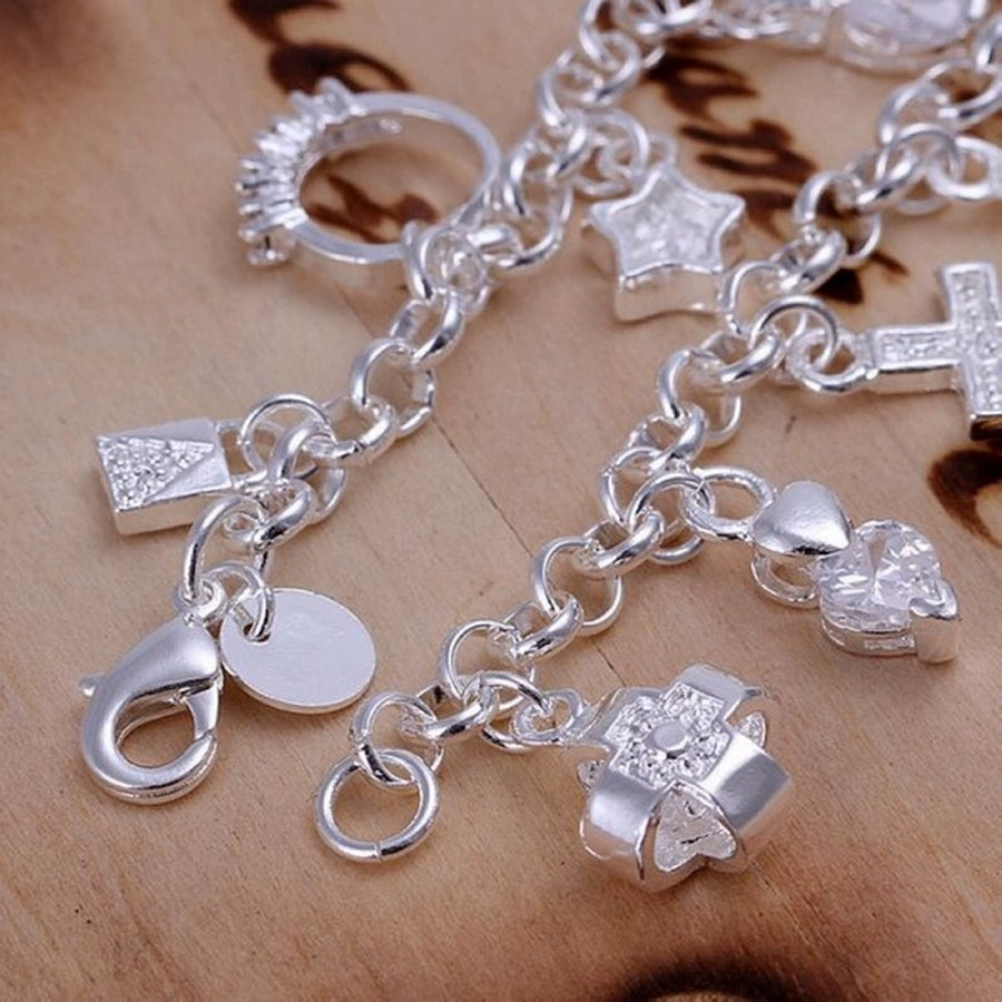 Hot Sale Valentine Gift Charm 925 Silver Color Jewelry Fashi