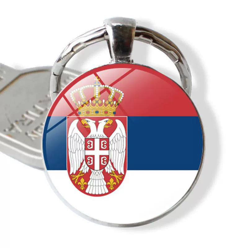New Arrival Ukraine Russia US Keychain Pendant Cross-Border New Accessories Metal Key Ring Creative Gift