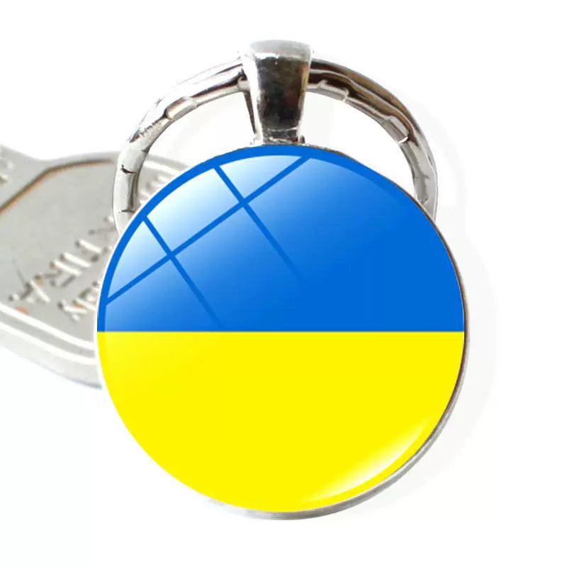 New Arrival Ukraine Russia US Keychain Pendant Cross-Border New Accessories Metal Key Ring Creative Gift
