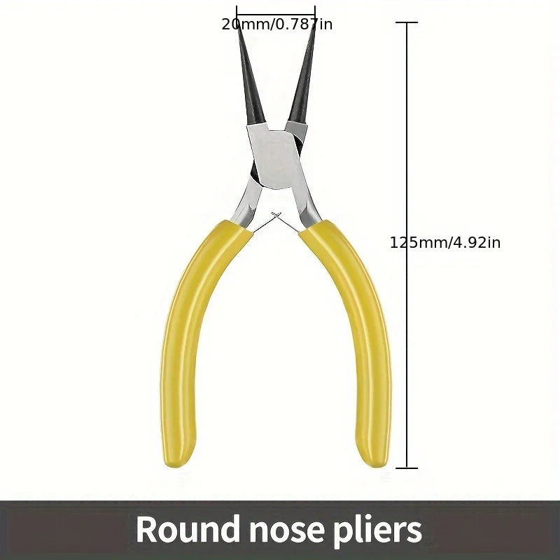 1pc Mini Pliers With Pointed Circular Mouth Diagonal Steel Wire Pliers Handmade Beaded Jewelry DIY Multifunctional Pliers