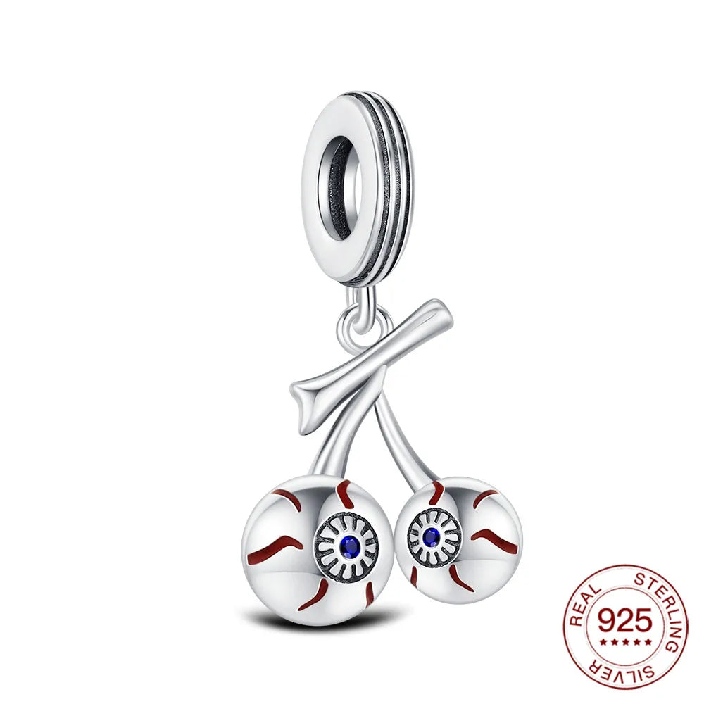 2025 925 Sterling Silver Halloween Charm Spooky Ghost Pumpkin Pendant For Women Men Making DIY Bracelet Party Jewelry Gift