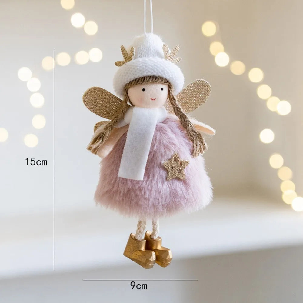 Angel Girl Christmas Angel Doll Drop Ornaments Hanging Pendant Plush Toy Pendant Old Man Snowman Party Gift Xmas Tree Pendant