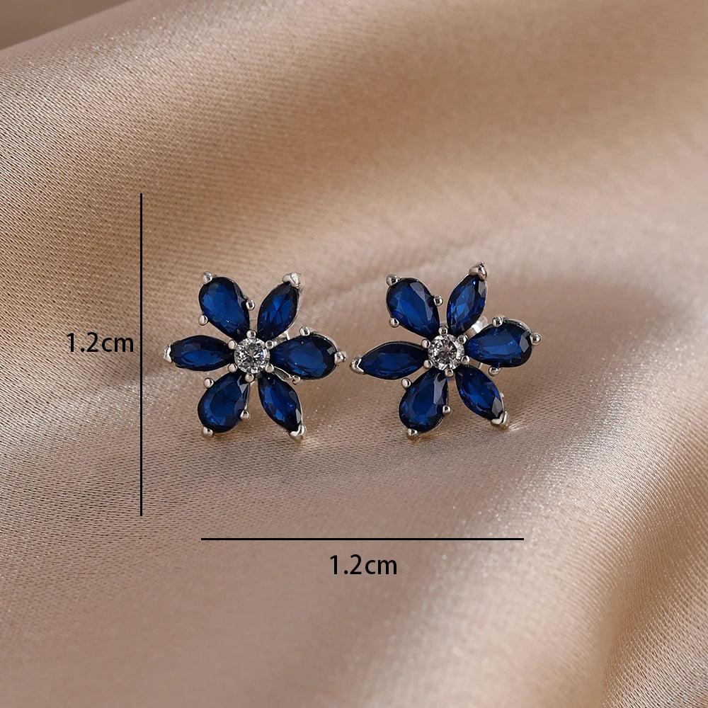 2025 New 925  silver earrings with sparkling red heart and pink bow earrings that fit original women's jewelry DIY birthday gift