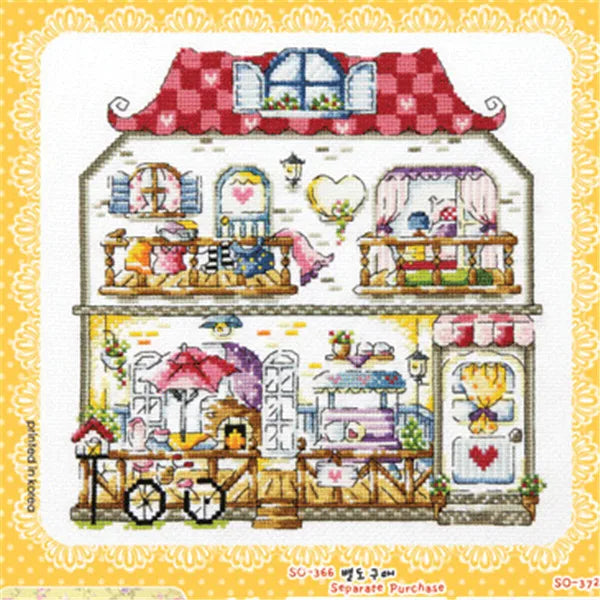 SO372 DIY Craft Stich Cross Stitch Cute Cartoon Painting Cotton Fabric Needlework Embroidery Crafts Counted Cross-Stitching Kits