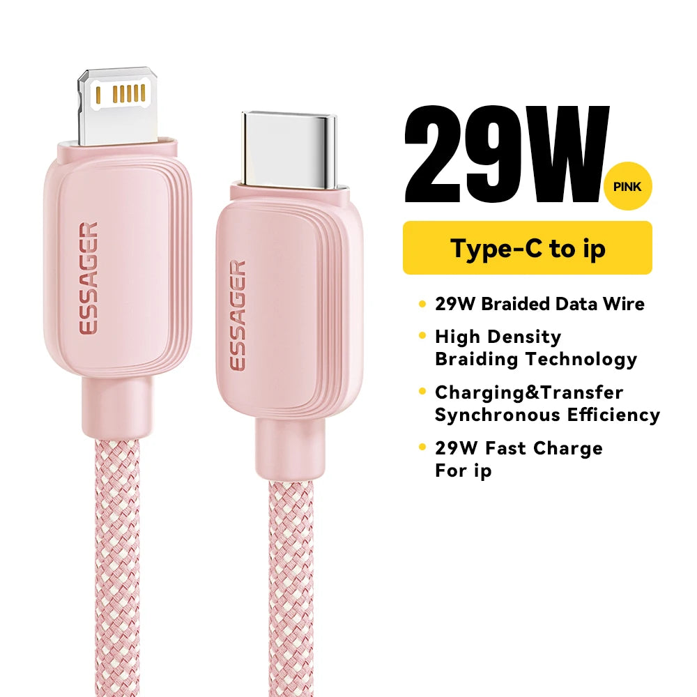 Essager USB Type C Cable For iPhone 14 13 12 11 Pro Max XS PD 20W Fast Charger USB C To Lightning 29W Wire Cord For iPad Macbook