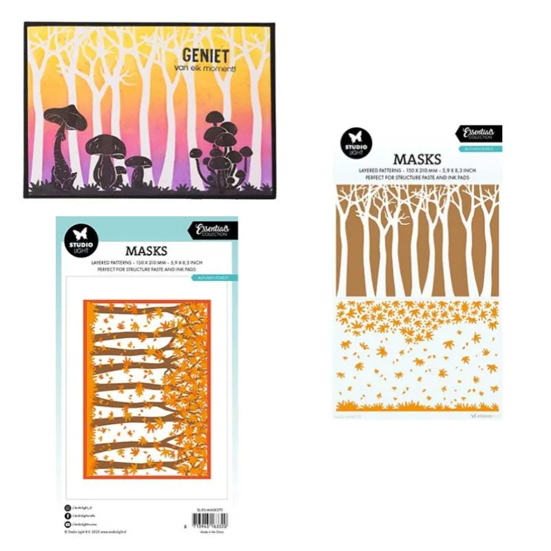 Umbrella Mushrooms Pumpkin Animals Autumn Tree Card Metal Cutting Dies Silicone Stamps Scrapbook Stencil Photo Album DIY Paper