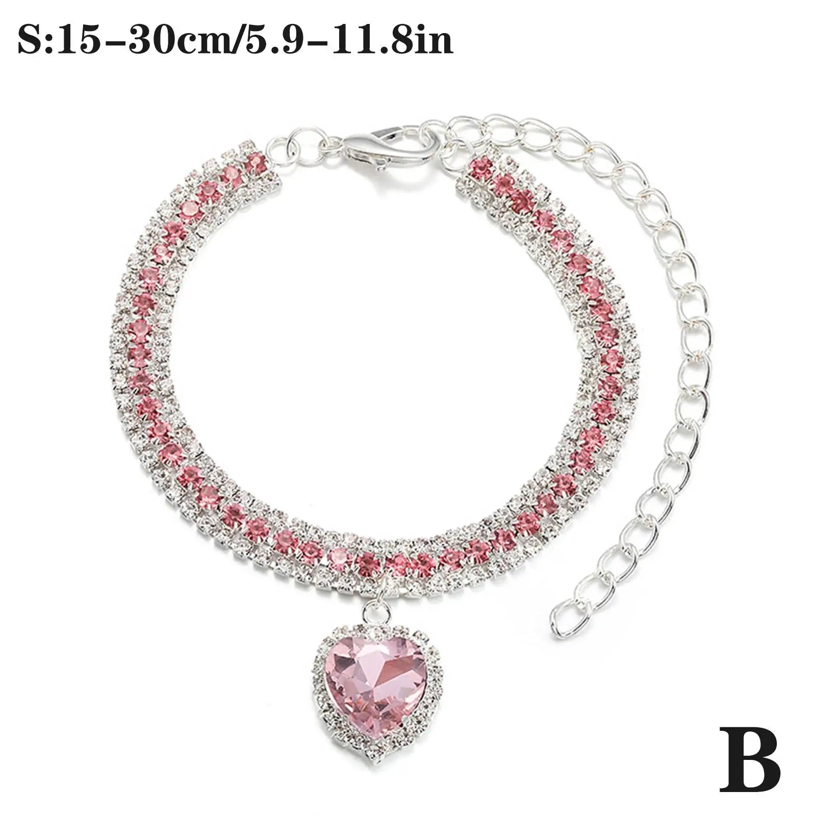 Luxury Crystal Cat Collar Love Pendant Necklace Pet Collar Adjustable Small Dog Cat Neck Ring Rhinestone Collar Pet Accessories