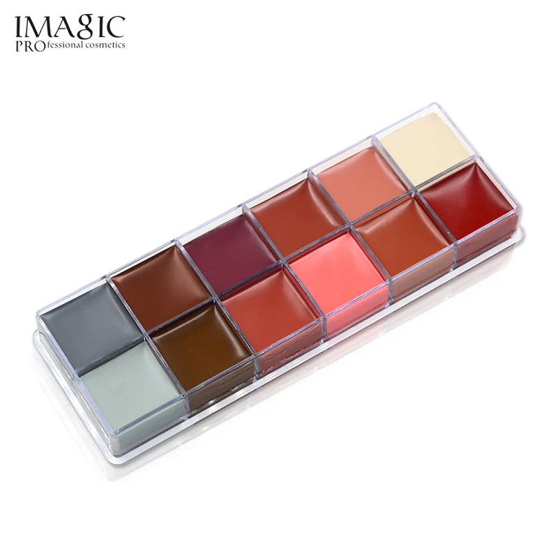 IMAGIC 12 Colors Flash Tattoo Face Body Paint Oil Painting Art Halloween Party Fancy Dress Beauty Makeup Tools
