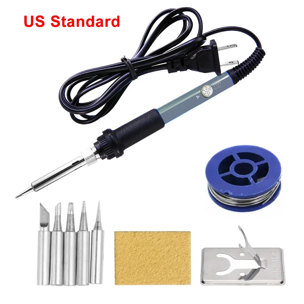 60W Adjustable Temperature Electric Soldering Iron EU 220V / ☆US Plug is110V☆ Welding Iron DIY for Repairing