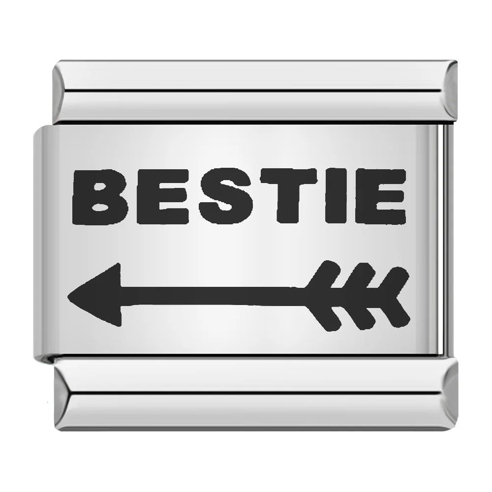 Fashion Romantic Heart I Love Dad Mum You Dogs Links Charm Fit 9mm Bracelet Stainless Steel Valentine's Day Jewelry DIY Making