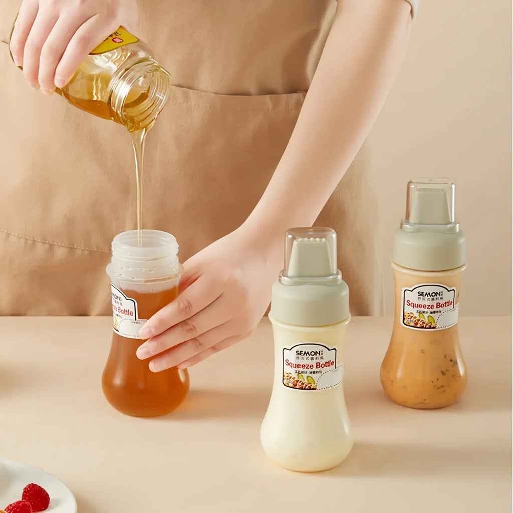 Condiment Squeeze Bottles 5 Hole Nozzles 350ml Sauce Squeeze Bottle,Ketchup Bottles Squeeze for Ketchup,Sauces,Syrup,BBQ,Kitchen