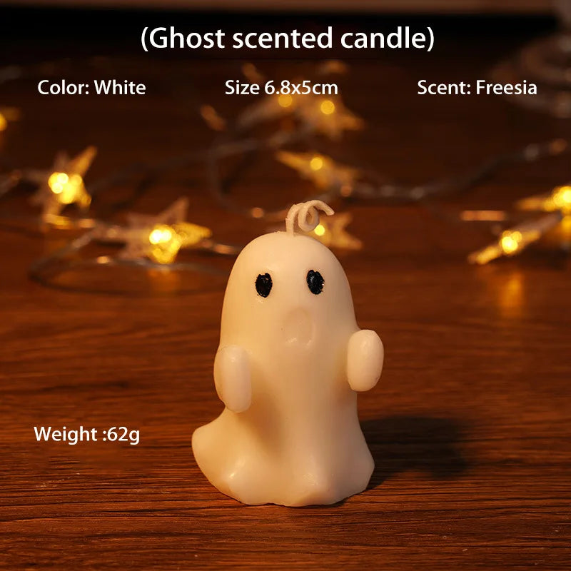 Handcrafted Halloween Ghost Candle Aromatherapy Smokeless Romantic Atmosphere Candle Styling Handmade Gift Festival Gift