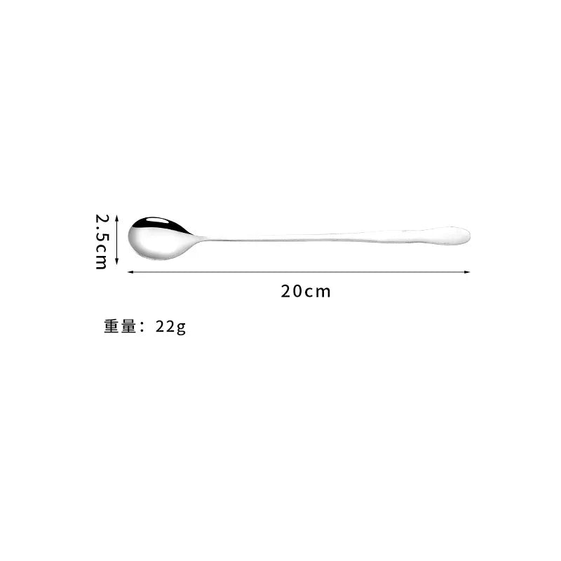 20cm/23cm/32cm Long Handled Stainless Steel Gourd Mixing Spoon Bar Cocktail and Tea Spoon Coffee Ice Cream Dessert Mixing Spoon