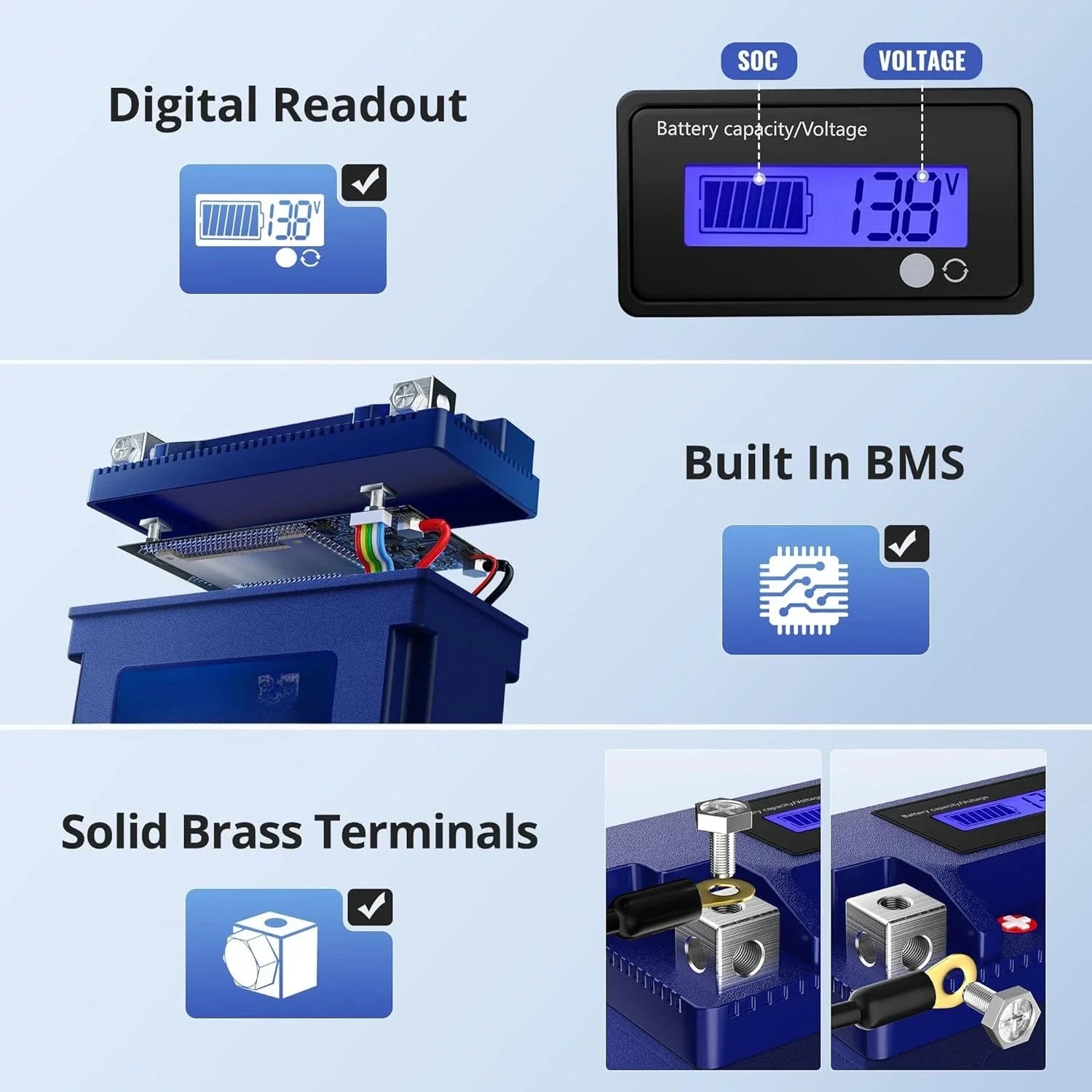YT12B-BS, 3X Cranking Amps,Lithium LiFePO4 Motorcycle Battery, 12V 6Ah, 360CCA,Powersports Battery, Compatible for Ducati