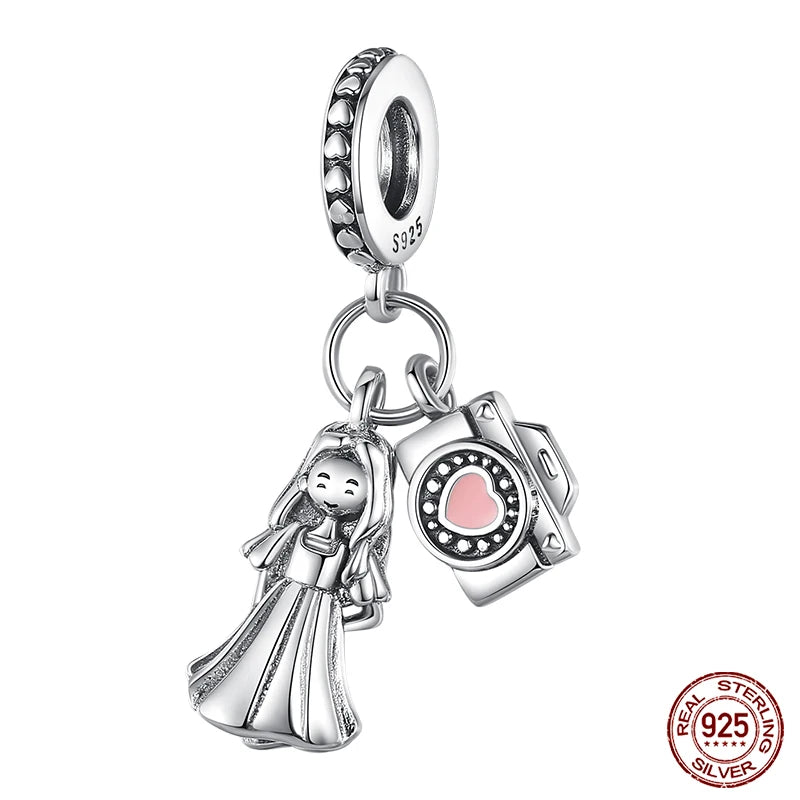 new in Real 925 Sterling Silver Boys and Girls Bicycle Charms Beads Fit Qikaola 925 Original Bracelets Fine DIY Jewelry Making