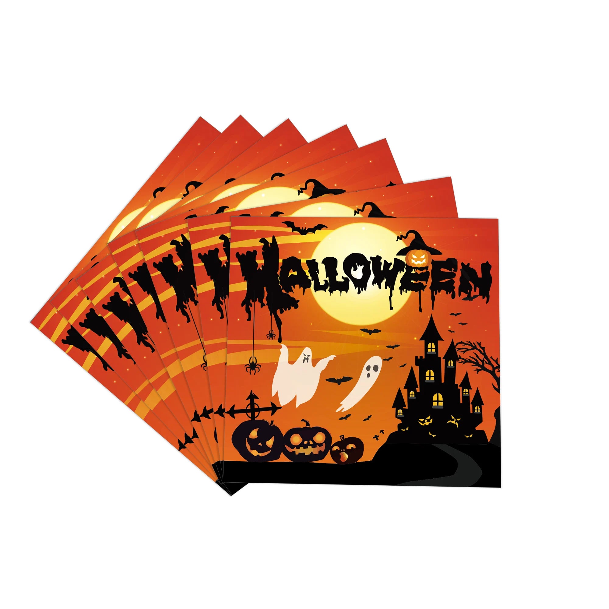 Halloween Ghost Shape Disposable Tableware Paper Plates Cups Halloween Happy Birthday Party Decoration For Home