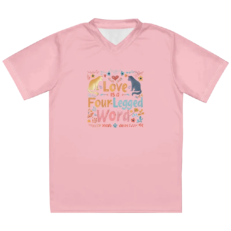 Love is a four-legged word Merch 2025 Spring/Summer Men Women Football V-Neck T-Shirt y2k Top