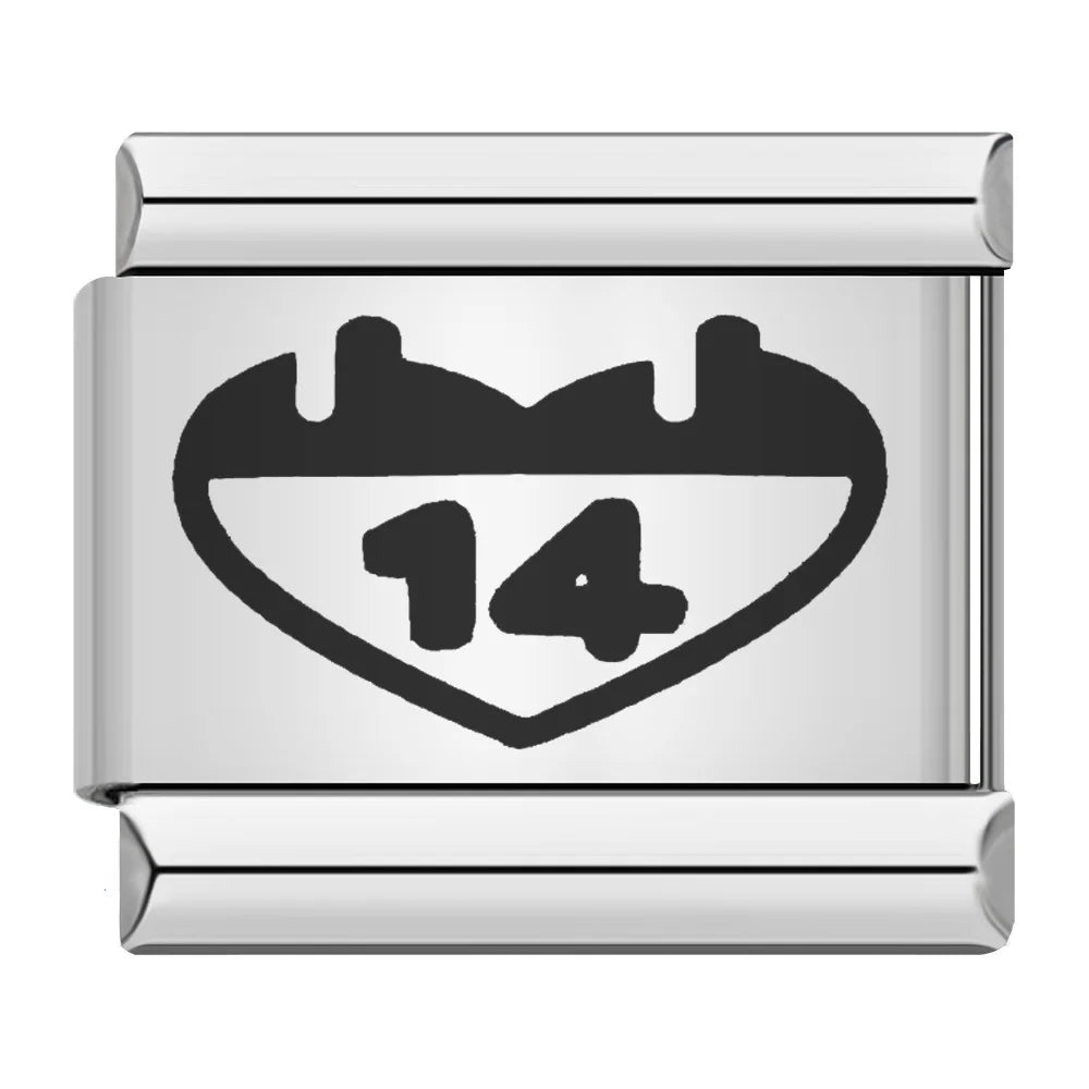 Fashion Romantic Heart I Love Dad Mum You Dogs Links Charm Fit 9mm Bracelet Stainless Steel Valentine's Day Jewelry DIY Making