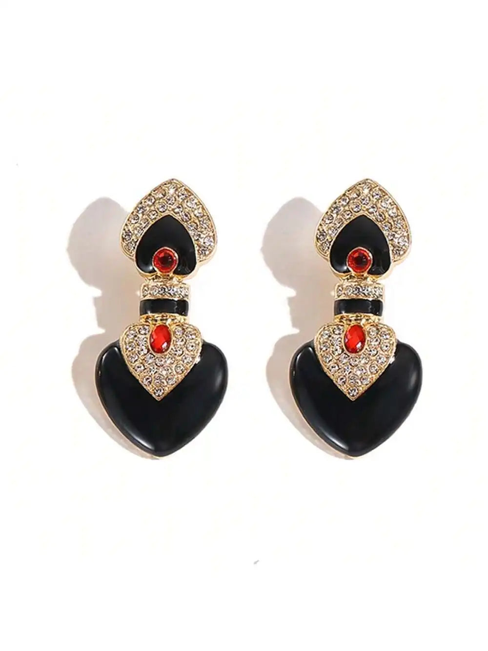 Bride Wedding Jewelry Set Elegant Enamel Rhinestone Love Imitation Pearl Beaded Necklace and Earrings Women's Party Accessories