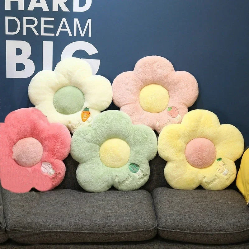 Long Plush Flower Shape Sofa Decor Cushion Stuffed Pink Peach Blossom Flower Baby Floor Playmat Birthday gift Office Seat Pillow