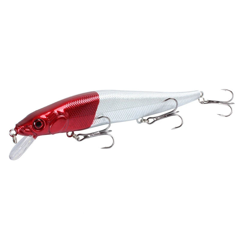 1Pcs Fishing Lure 115mm/14g Minnow Crankbait Wobblers 3D Eyes Perch Artificial Bait Pike Carp Bait Swim Bait Fishing Pesca